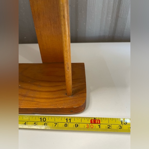 Vintage Mid Century Modern Wood Wall Shelf Spindle Trinket 4 Tier Danish Styling - Picture 9 of 9